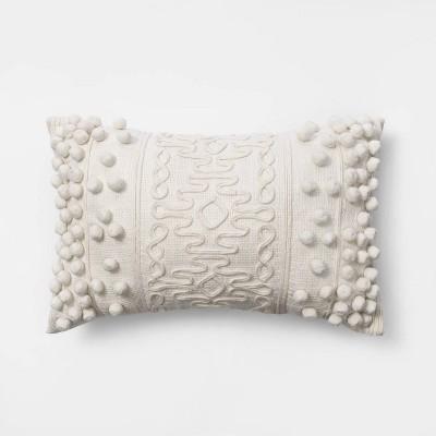 Oblong Pom Throw Pillow Cream - Opalhouse™