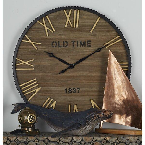 Oversized Bowden Wood Metal 36" Wall Clock