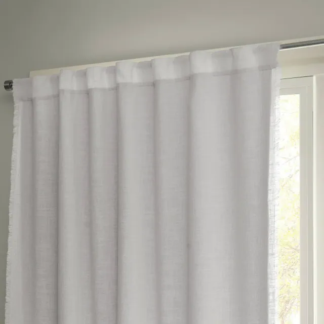 50"x63" Blackout Slub Weave Raw Edge Curtain Panel White - Threshold™