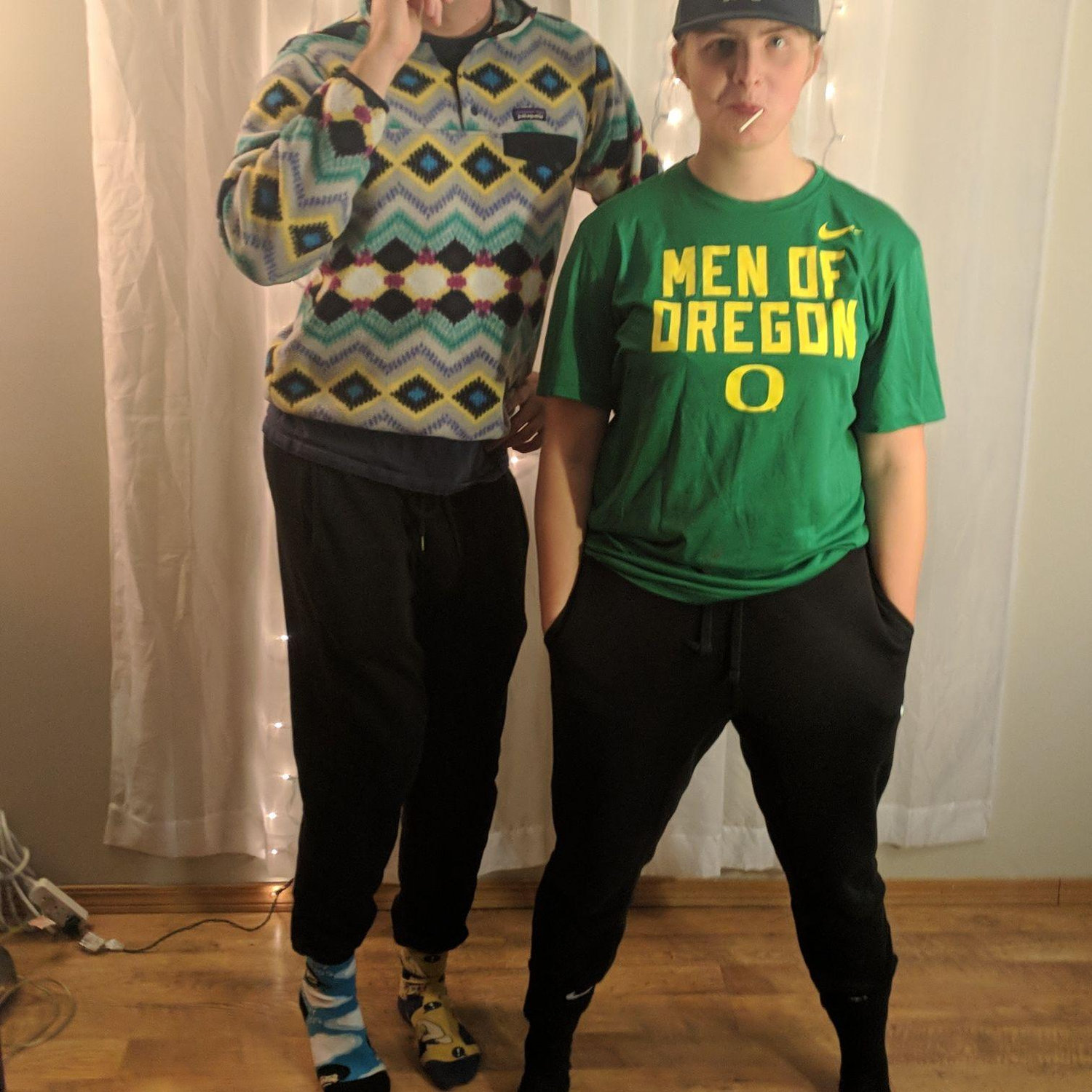 Last minute costume (dressing up as each other)