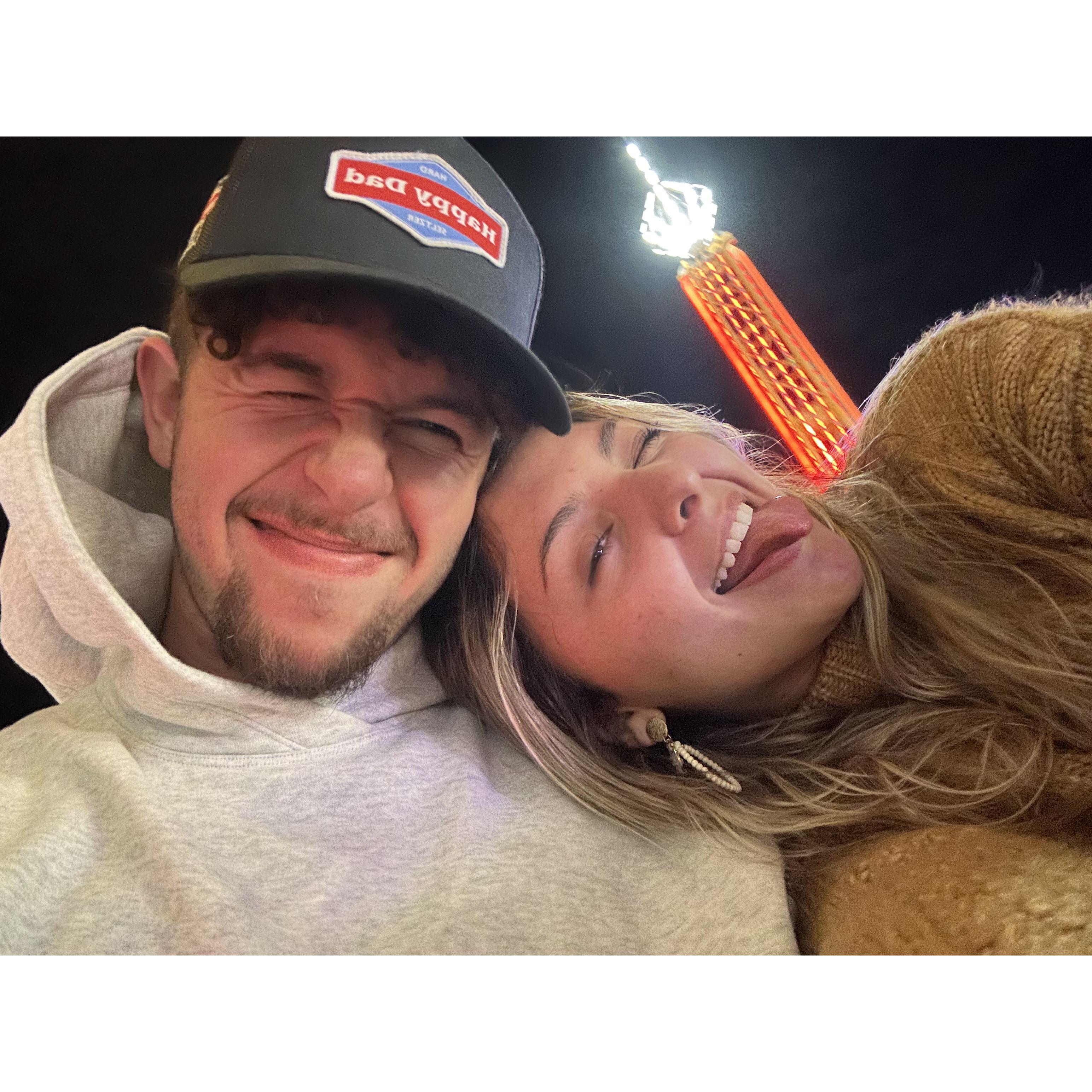 At the fair in the Ferris Wheel