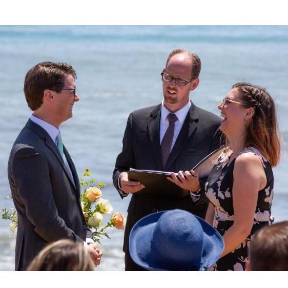 Our officiant, John, explaining the knot ceremony in a not so self-involved and funny way.