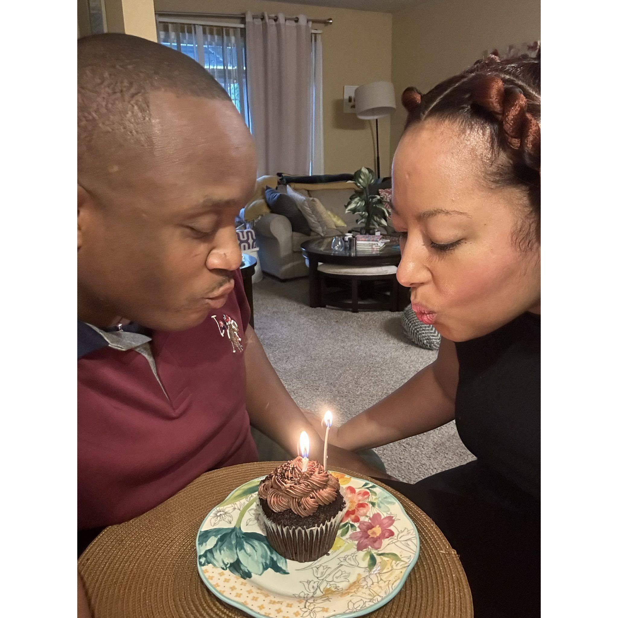 Celebrating our 1 year dating anniversary! "It's Our Anniversary" song playing in the background.