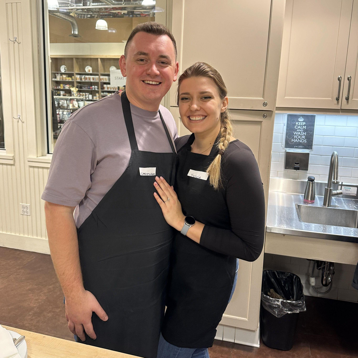 What's cooking, good-looking? We took a cooking class the same night we got engaged!