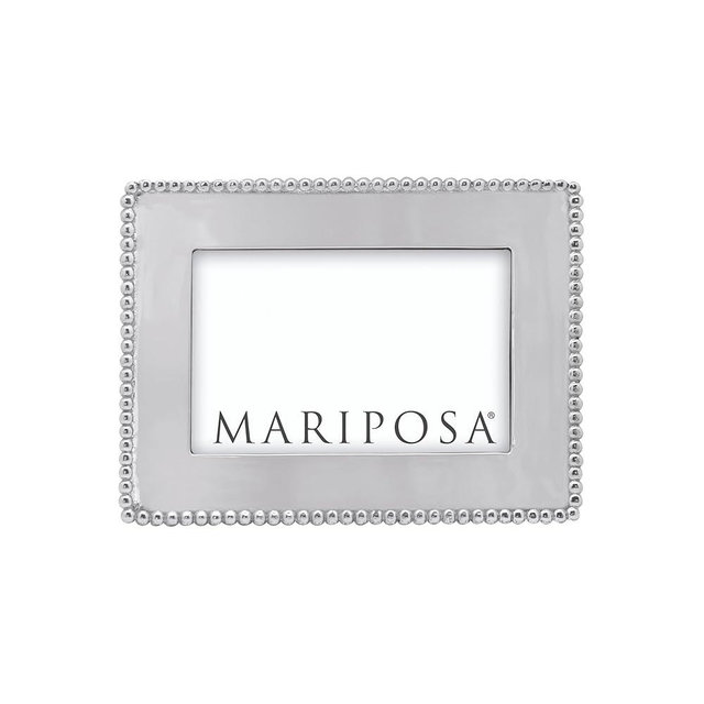 MARIPOSA BEADED 4X6 ENGRAVABLE FRAME | SILVER | BRILLANTE | FRAMES | ENGRAVABLE FRAMES | RECYCLED SANDCAST ALUMINUM | HANDMADE IN MEXICO