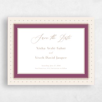 Purple Wedding Save the Date - Pyaar Landscape