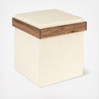 Versatile Boucle Storage Ottoman