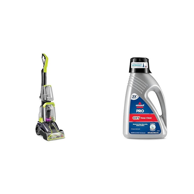 Bundle of Bissell TurboClean PowerBrush Pet Carpet Cleaner, 2987,Green/Black large + BISSELL® PRO OXY Deep Clean Formula, 48 oz. (3156)