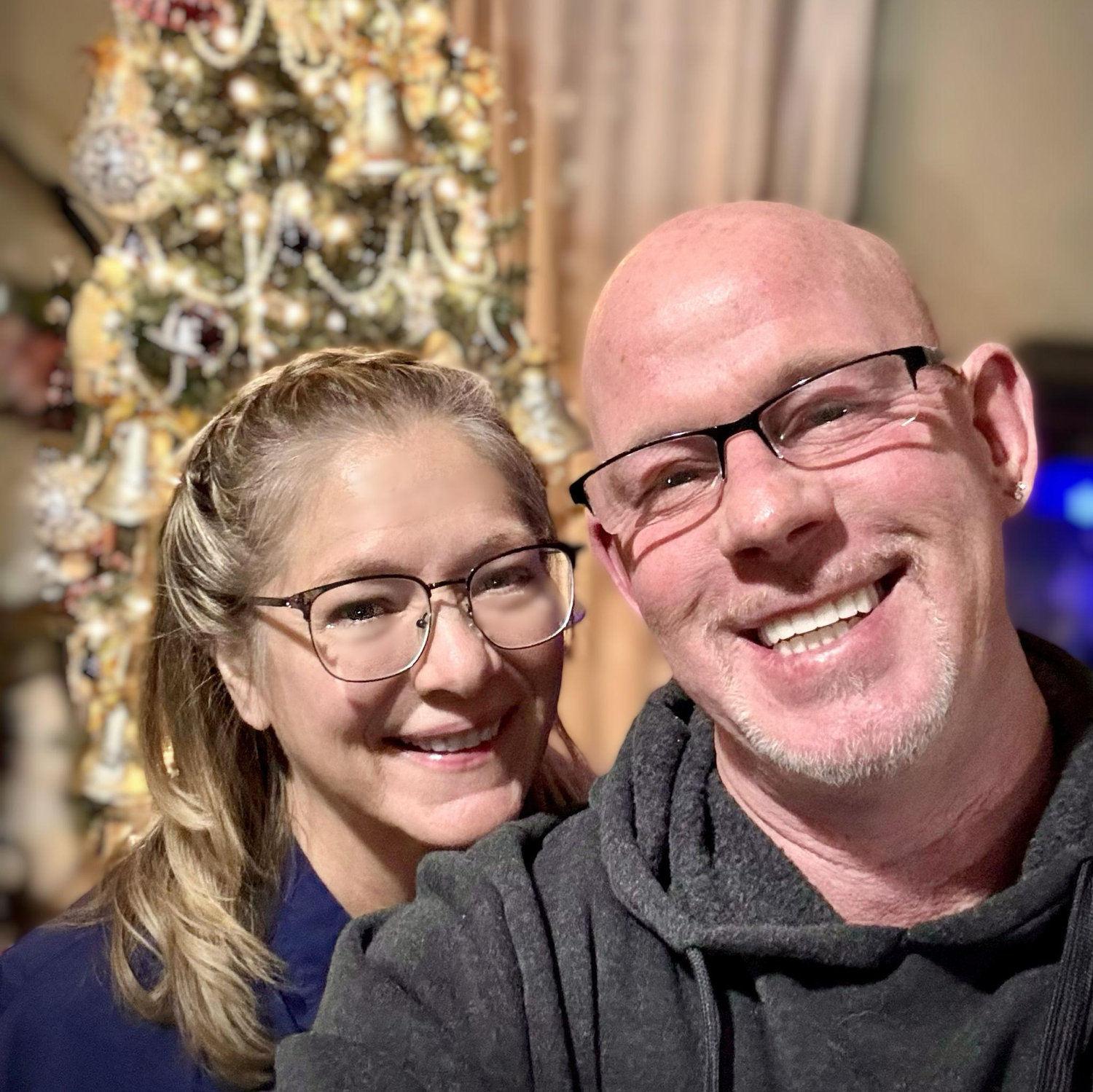 Christmas photo of our first tree we put up together.
