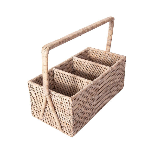 Artifacts Rattan 3 Section Caddy-Cutlery Holder
