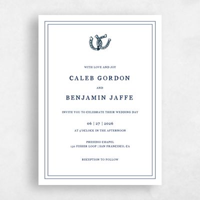 White Wedding Invitation - Marana Portrait