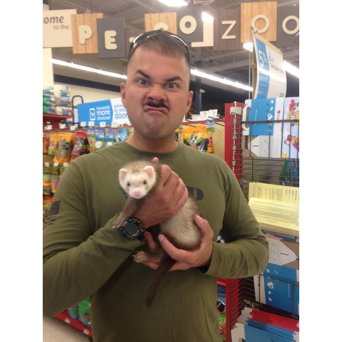 Colin and a ferret.