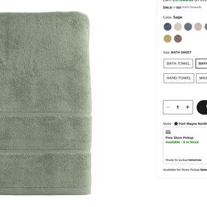 Miryana Organic Turkish Cotton Bath Sheet, Sage