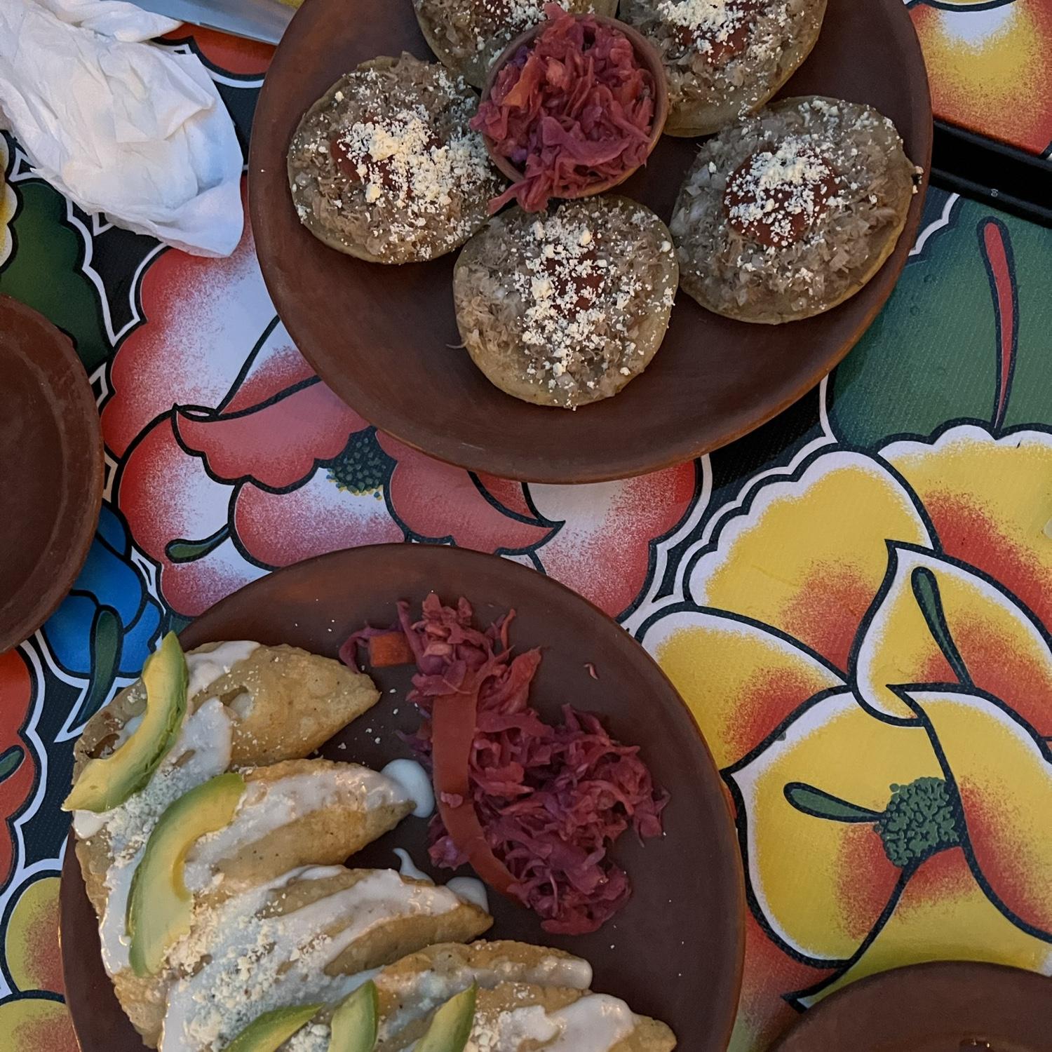 Garnachas are a regional specialty from the southern part of Oaxaca state, but you can try these delicious and funky mini tostada-like creations here in the city at Terraza Istmo.