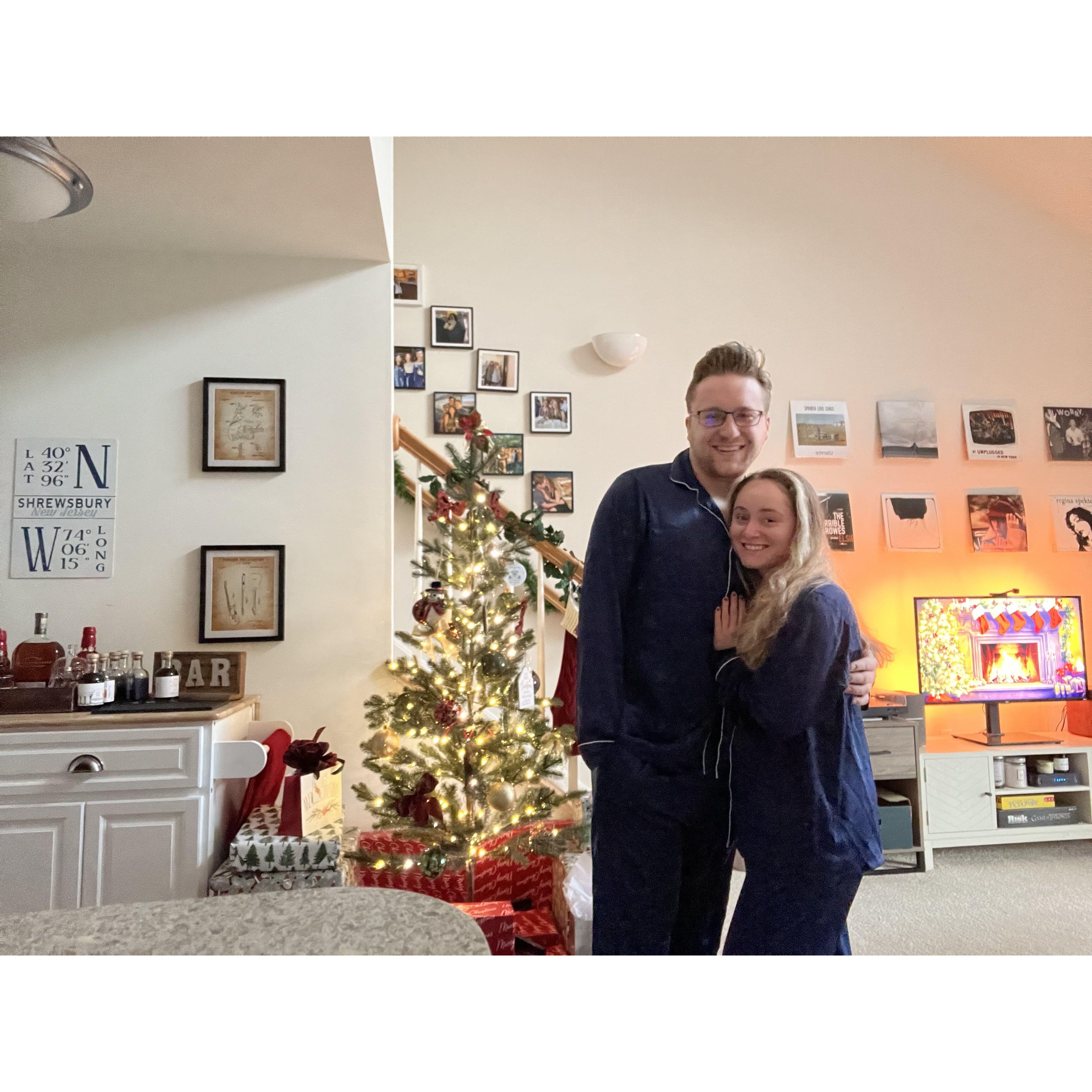 Our first Christmas morning living together!