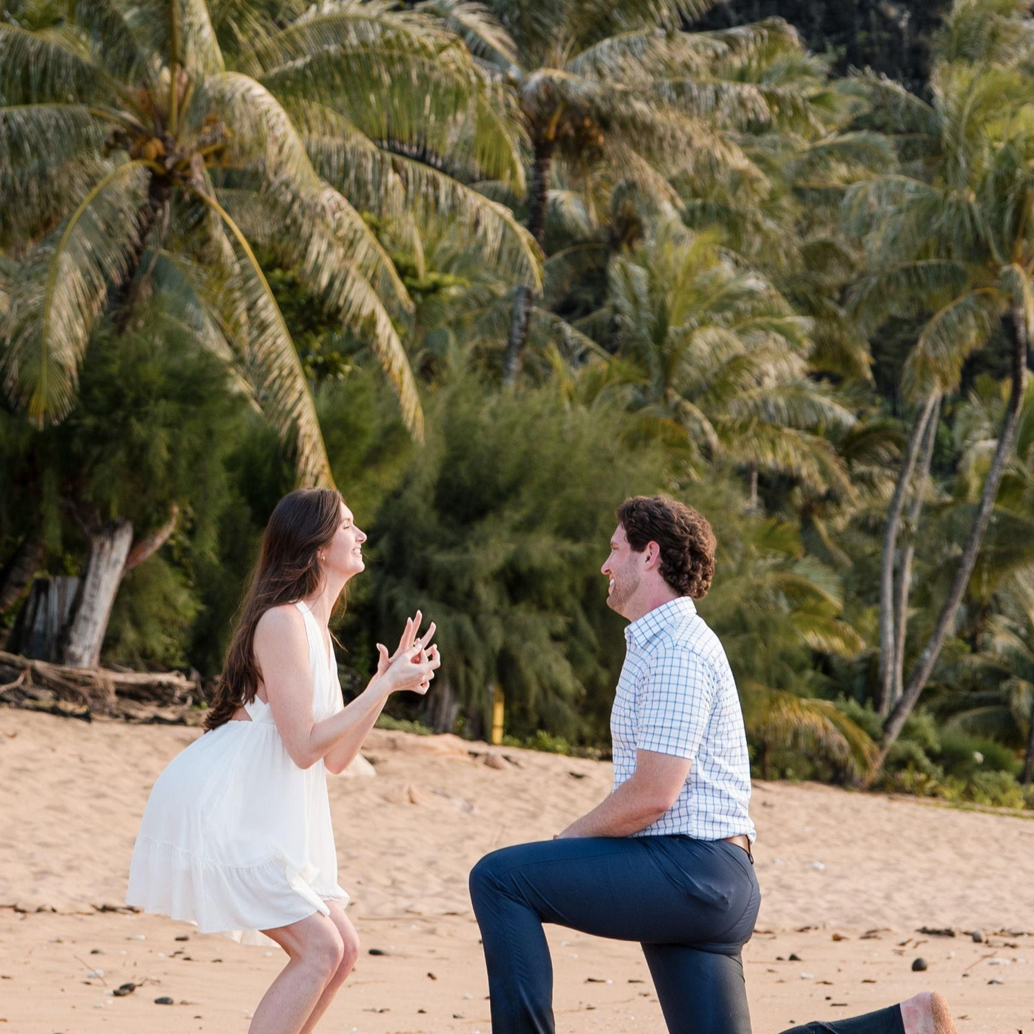 I got too excited and put the ring on my own finger before I said yes
