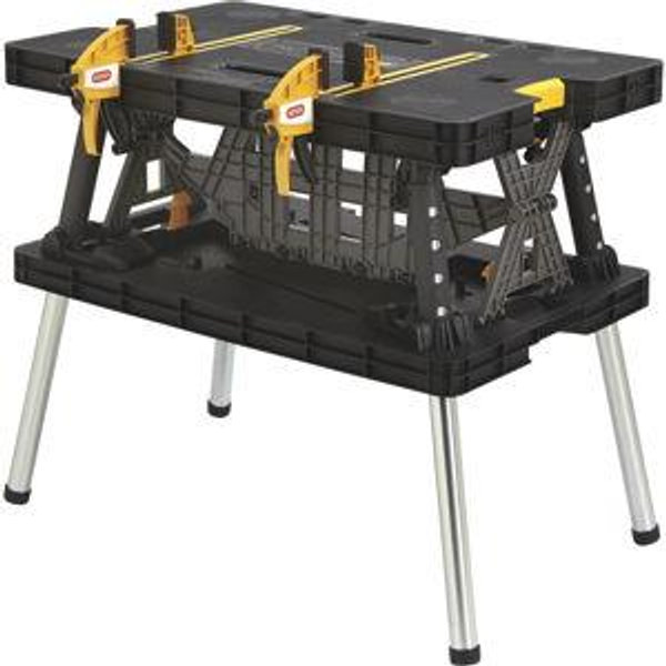 Keter Folding Work Table with Two Adjustable Clamps, 1000-Lb.