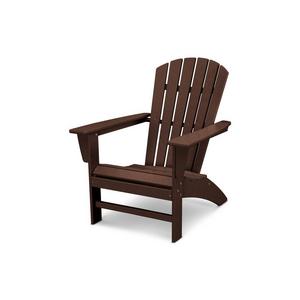 Traditional Curveback Mahogany Plastic Outdoor Patio Adirondack Chair