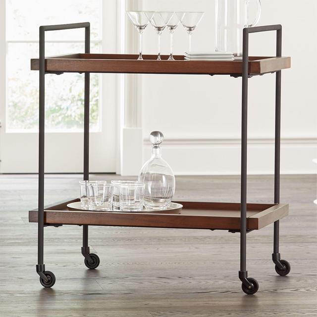 Beckett Sable Rolling Bar Cart