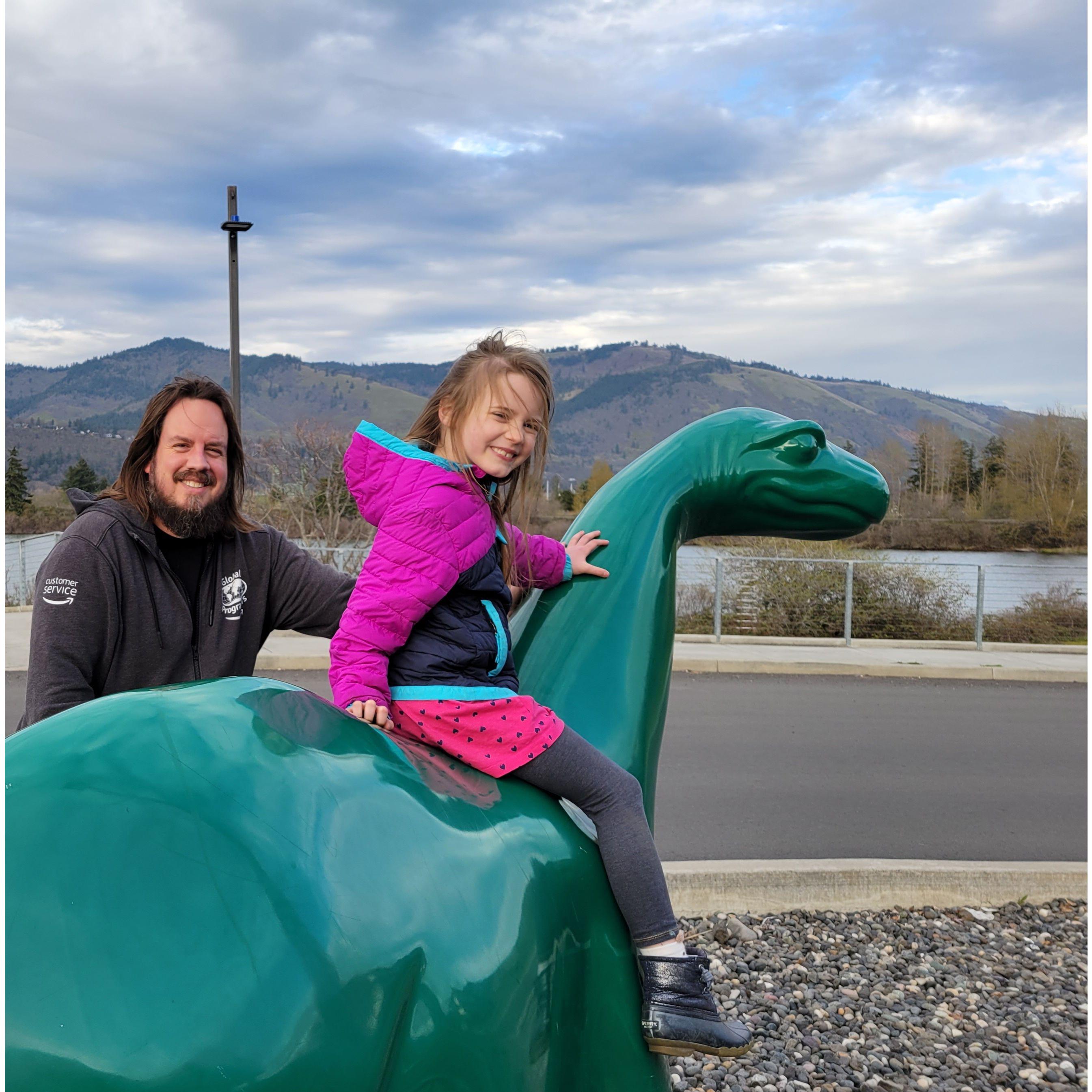 Riding dinosaurs in Hood River