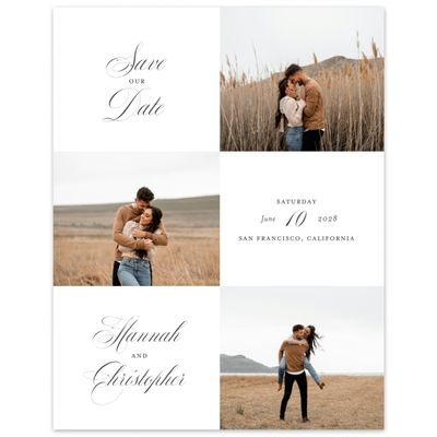 White Wedding Digital Save the Date - Jade Multiphoto