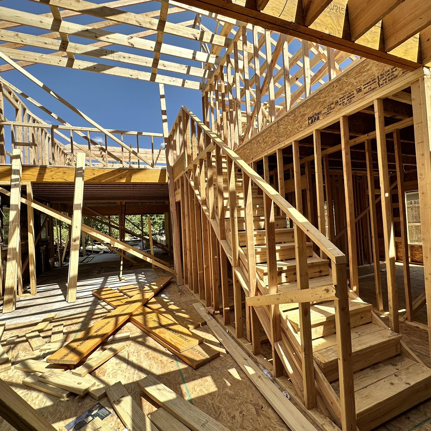 The framing stage- so exciting and scary because who knows if it will look how you dreamed…. 🙃