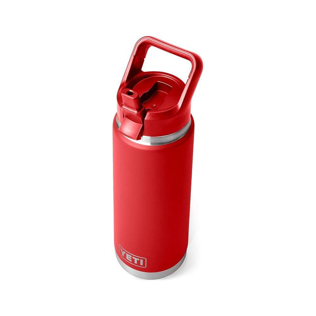 YETI Rambler 26 oz Bottle, Vacuum Insulated, Stainless Steel with Color Matching Straw Cap
