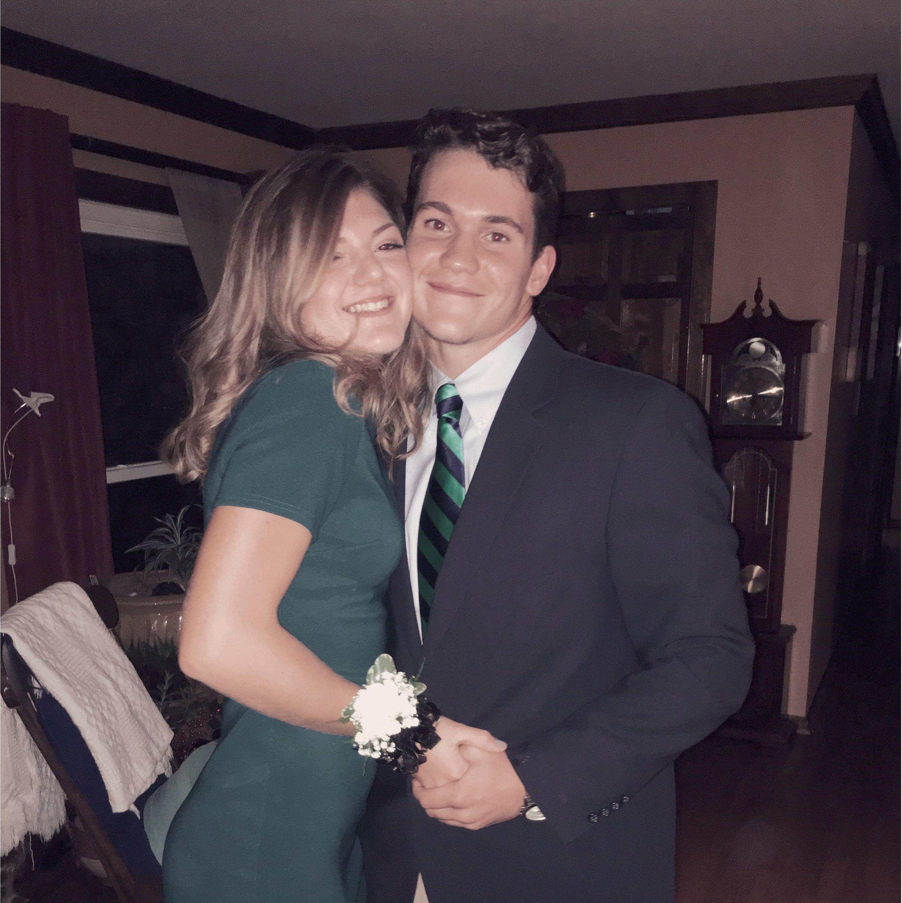 Highschool junior homecoming together.