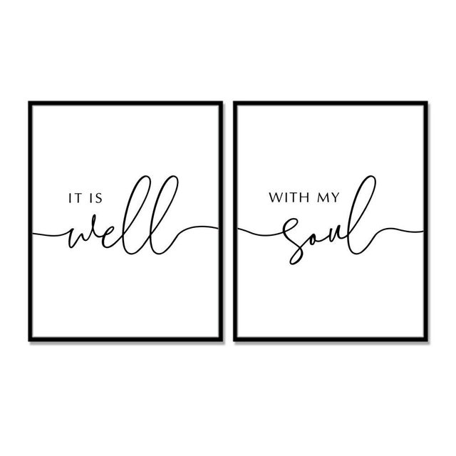 It Is Well With My Soul, Bedroom Decor, Christian Wall Art, Wedding Decor, Bible Verse Wall Art, Wedding Gift, Scripture Sign, Living Room Sign, Sign For Entryway, UNFRAMED 11x14inch