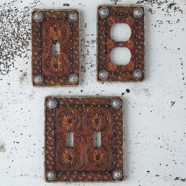 Tooled Concho Switch Plate Covers