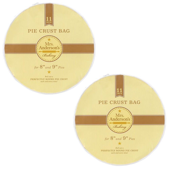 Mrs. Anderson's Baking Easy No-Mess Pie Crust Maker Bag, Rolls 11-Inch Crust For 8 to 9-Inch Pies, Set of 2
