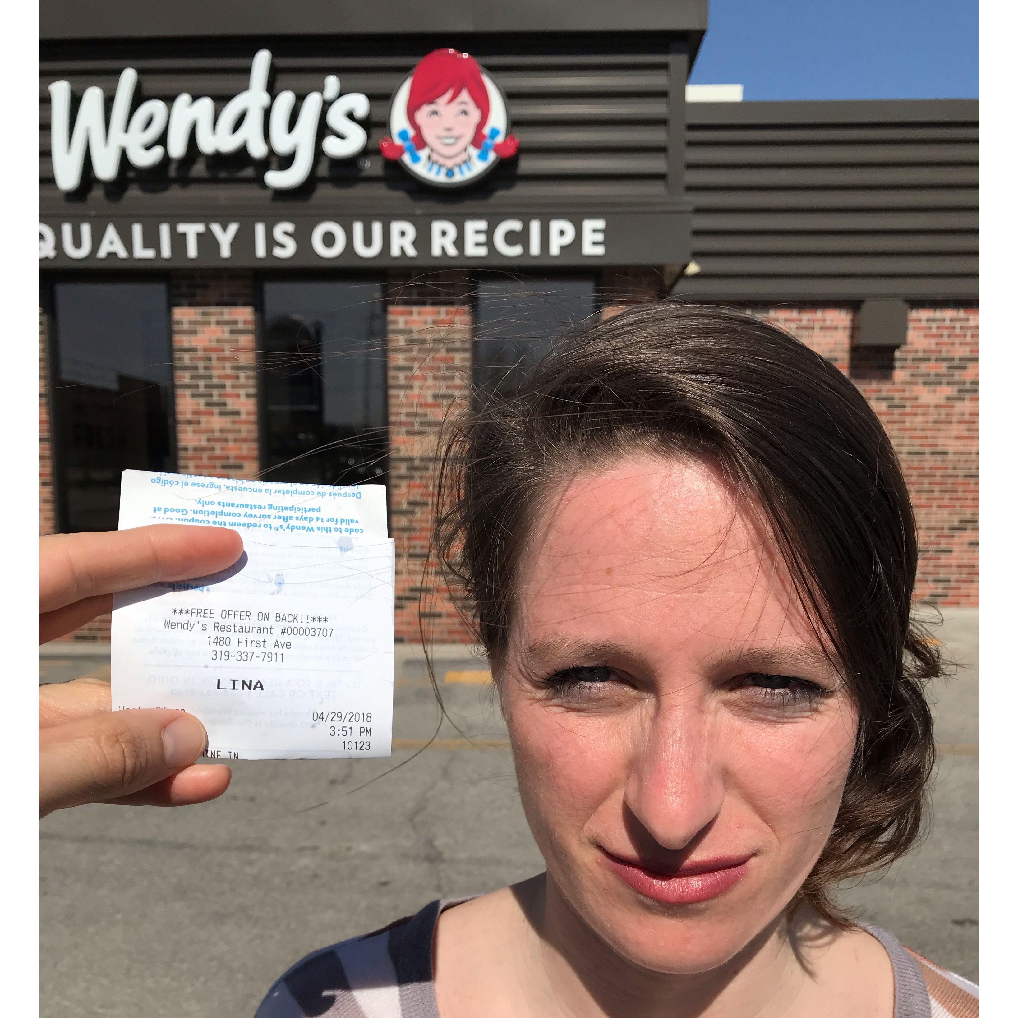 The Wendy's cashier somehow knew the wrong name that Tim calls Leah to annoy her