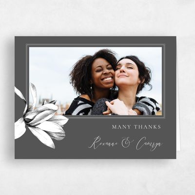 Charcoal, Grey Wedding Thank You - Novela Portrait