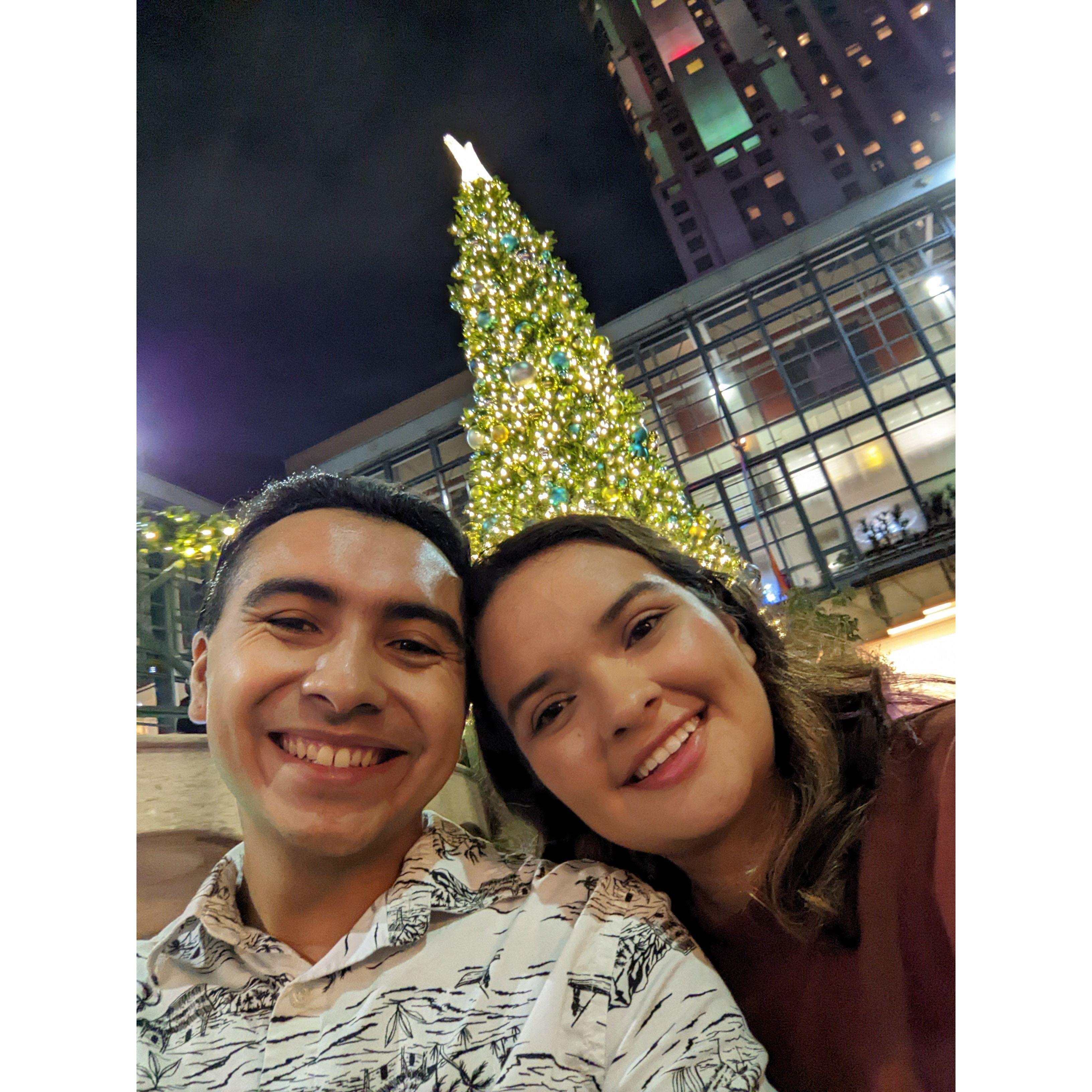 It was Sam's turn to plan our annual christmas date, so she booked us a boat ride on the San Antonio River