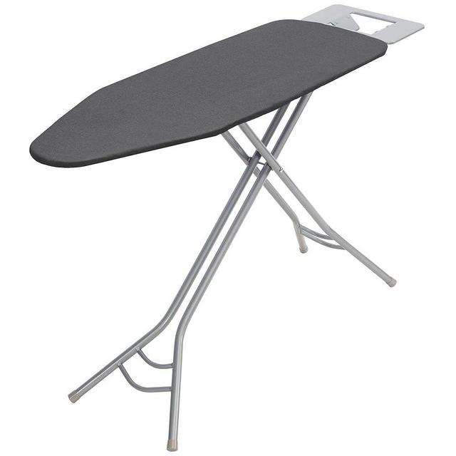 STO STO Ironing Board 45" x 14" with Iron Holder, 7 Height Options Up to 36", Full Size Foldable Iron Board with Removable Covers and Reinforced Steel Legs, Gray