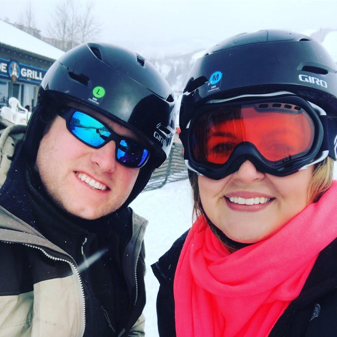 Hillarie's first time skiing - David was so patient!