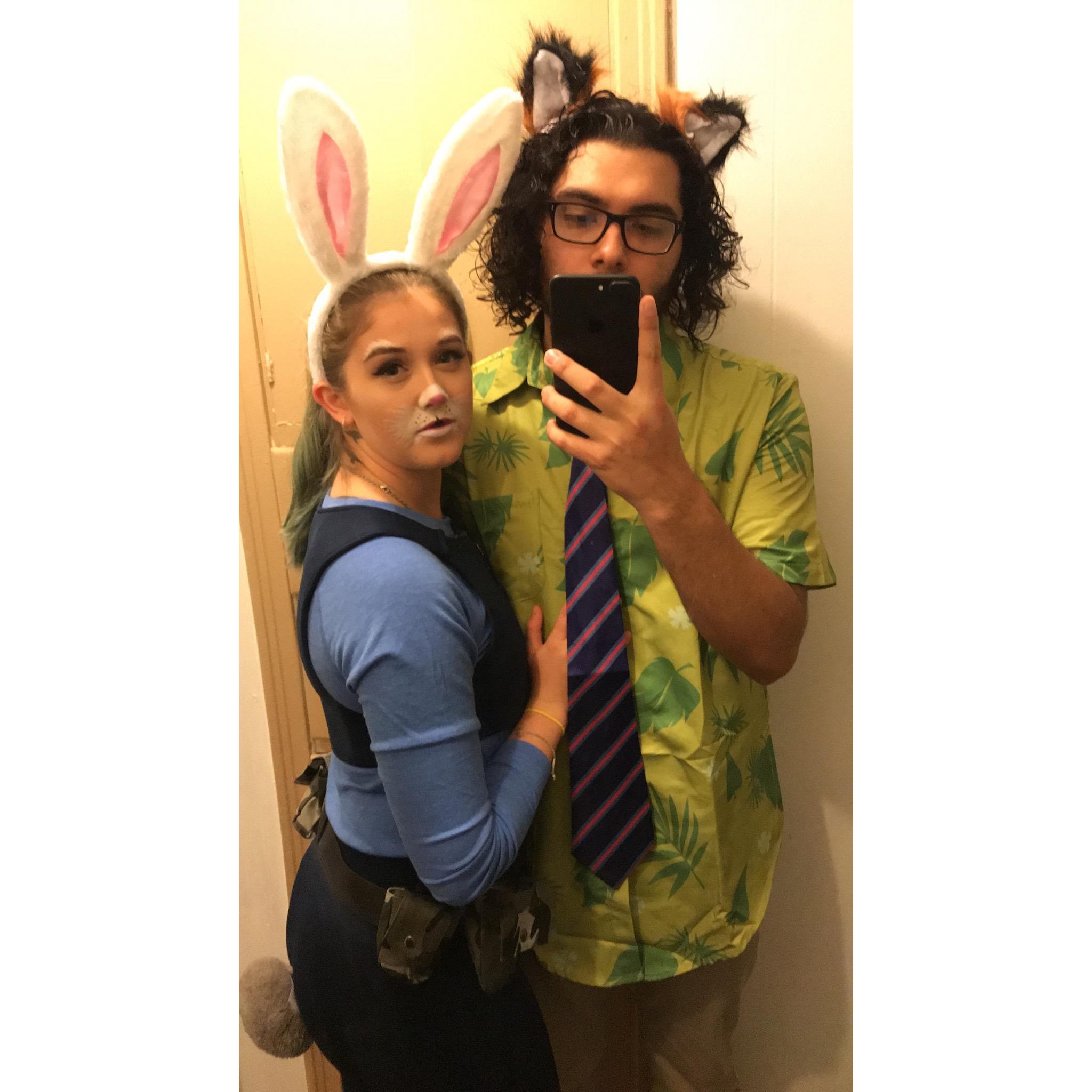 Halloween 2017 we went as Judy Hopps and Nick Wilde from Zootopia