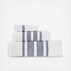 Brooks Brothers Contrast Border 3-Piece Towel Set
