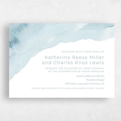 Blue Wedding Invitation - Waterfront Corner