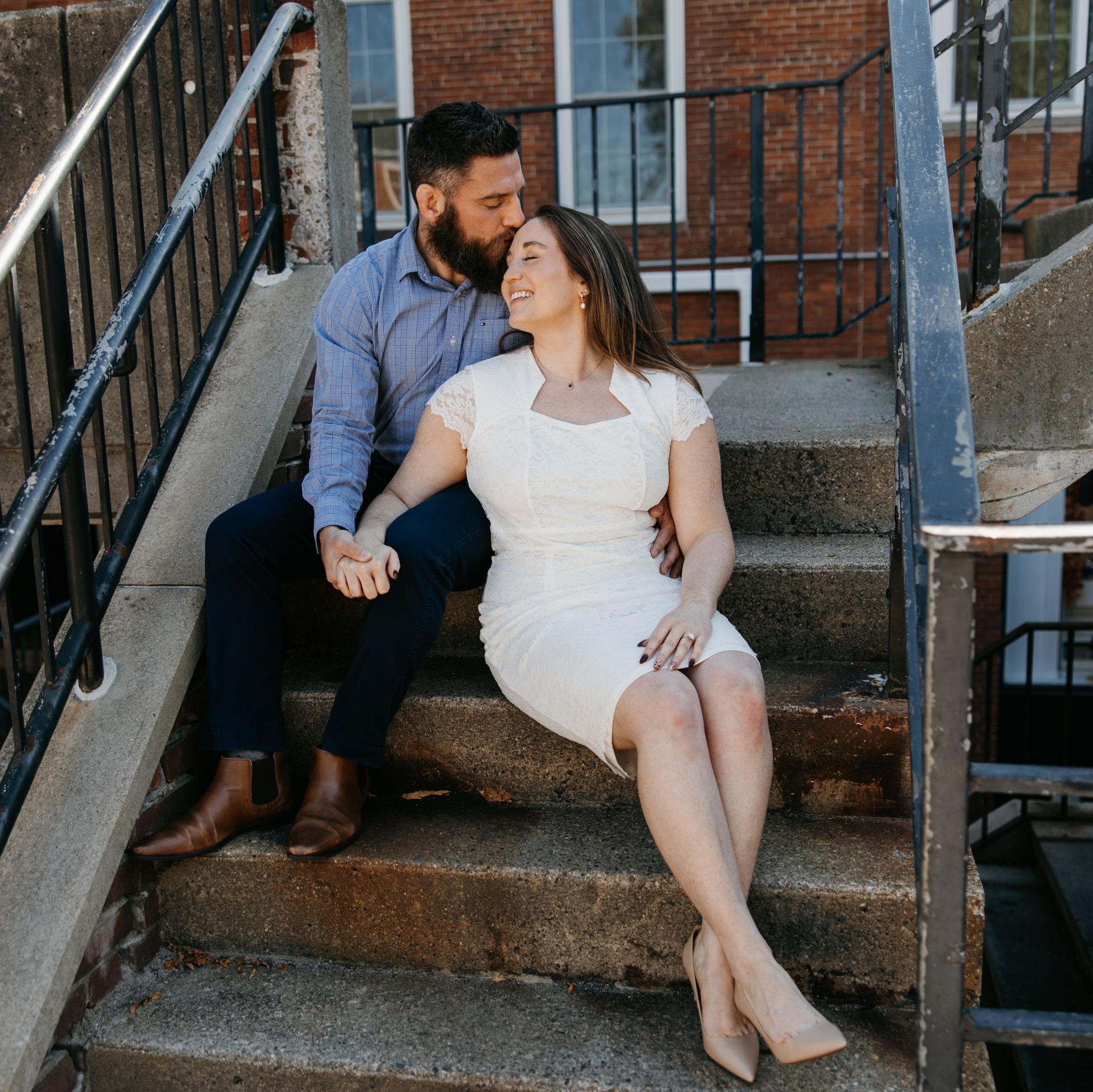 Engagement photos in downtown Newburyport