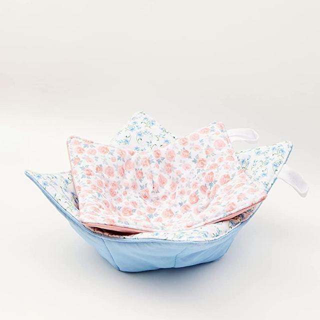 Bowl Cozy Set of 2 Hot Plate Holder 10 and 12 Inches Cute and Modern Designs Multipurpose Heat Resistant Microwave Plate Holder Keeps Hands Safe and Food Hot