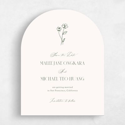 Beige Arch Wedding Save the Date - Durham Portrait