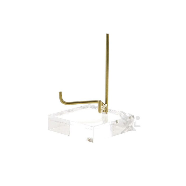 OnFireGuy 2-3/4" Acrylic Base Display Stand Easel With Adjustable Metal Arm | 2-3/4" H x 1-3/4" D x Adjustable to 2" Wide | Ideal for Displaying Mineral Rocks, Gemstones, Fossils, Geodes, Minerals & Crystals