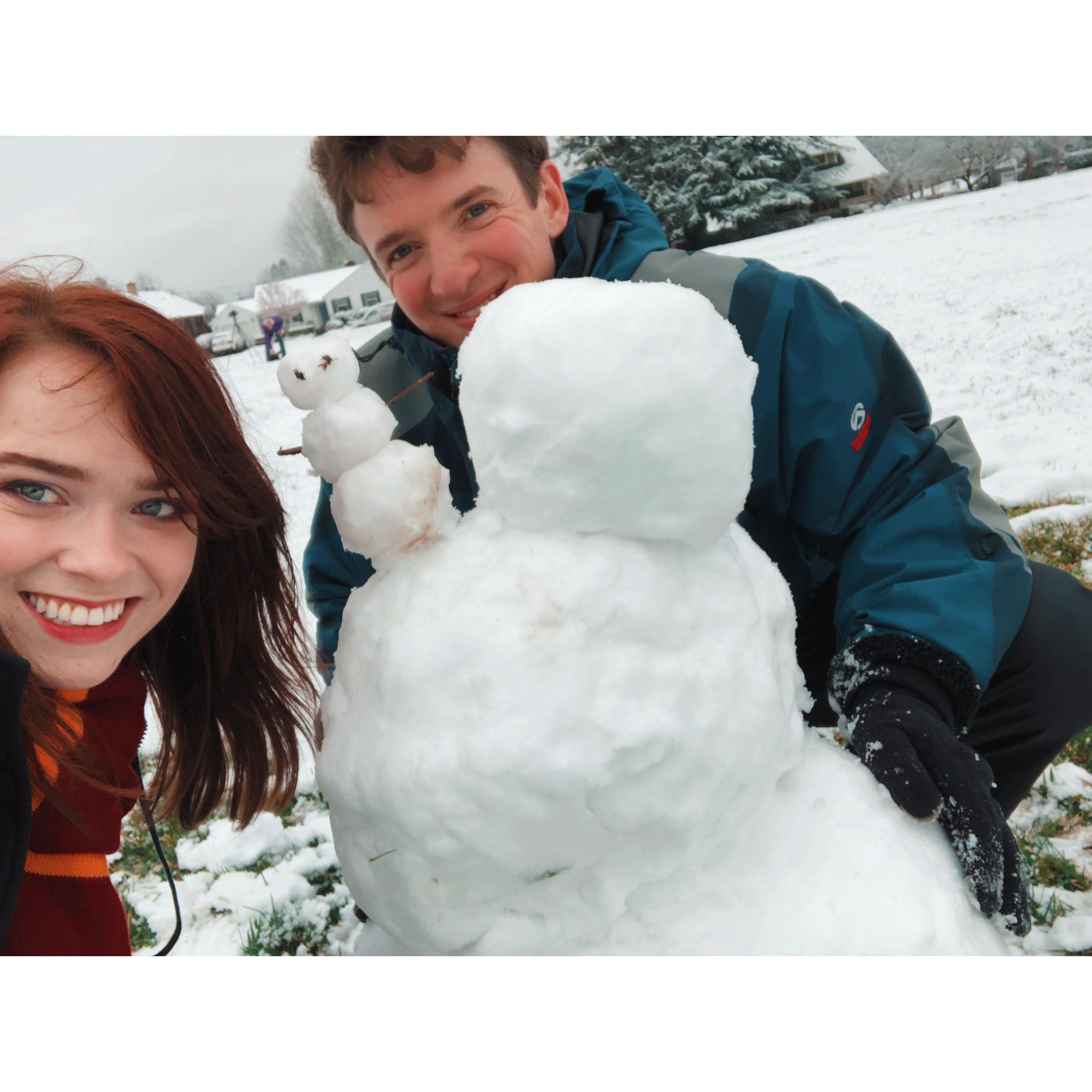 December 2018. How a Californian builds a snowman vs. how a Coloradan builds a snowman