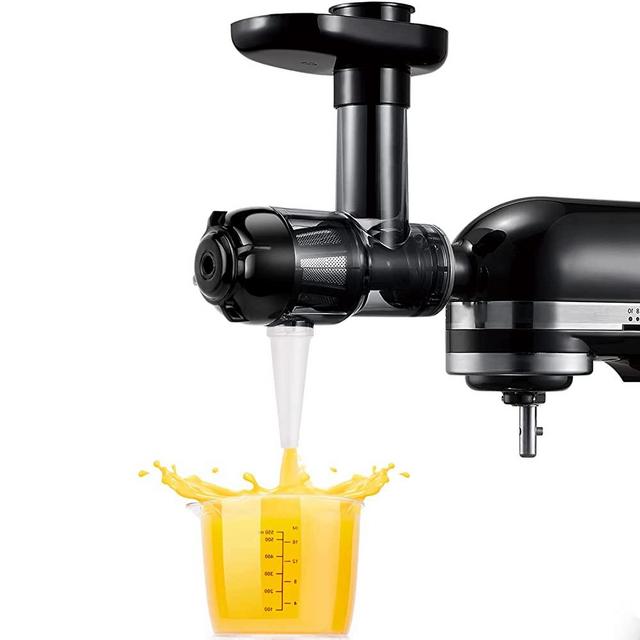 Slow Juicer Attachment for KitchenAid Stand Mixers Replacement, Masticating Juicer Accessories for All Kitchen Aid Mixers by Aikeec, Cold Pressed Juicer Parts, Great for Fruits and Vegetables, Black
