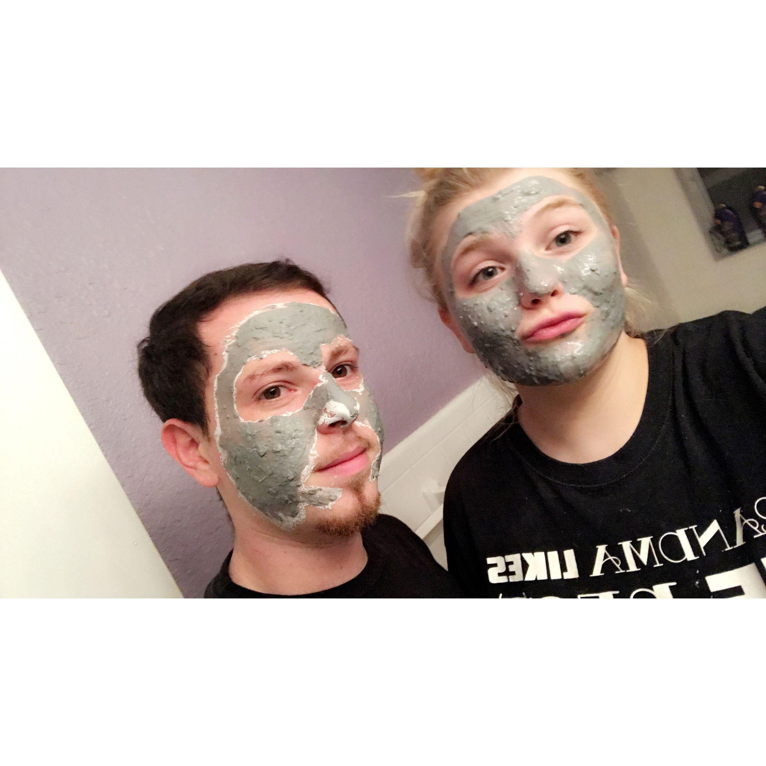 I finally got him to put on a face mask with me!
