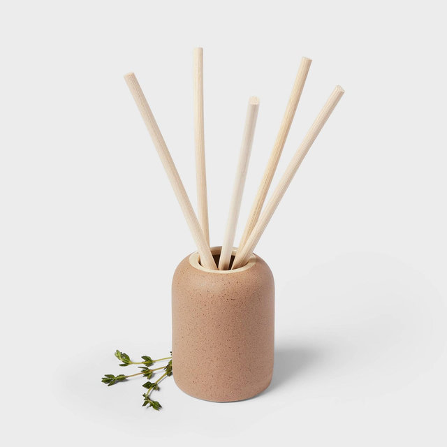 100ml Matte Textured Ceramic Diffuser  Brown / White Sage and Thyme – Threshold™