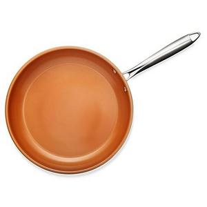 Michelangelo 8 inch Frying Pan with Lid, Nonstick Small Frying Pan with Ceramic Titanium Coating, 8 inch Copper Frying Pan with Lid, 8 in Small