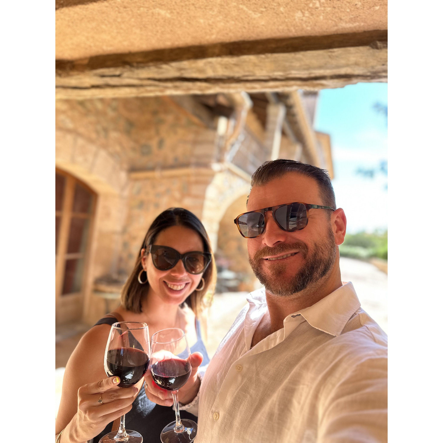 Straight off many many delayed and cancelled flights to Mallorca and straight to a wedding!