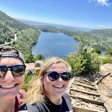 Hiking Bubble Rock at Jordan Pond